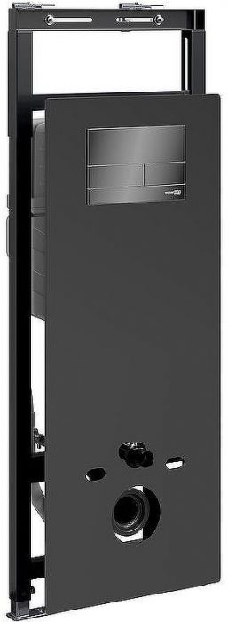 Инсталляция WasserKRAFT Salm 27TLT.010.ME.BL.PB04 для унитаза Черное стекло с клавишей смыва Черный глянец