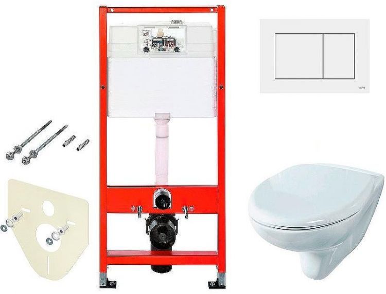 Комплект унитаза Rosa Элеганс Люкс Вн УнБ32 4620008195438 с инсталляцией Tece Base 9400413 с сиденьем Микролифт и Белой клавишей смыва