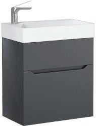 Тумба под раковину Raval Brik 55 Brk.01.55/P/A/RL подвесная Антрацит