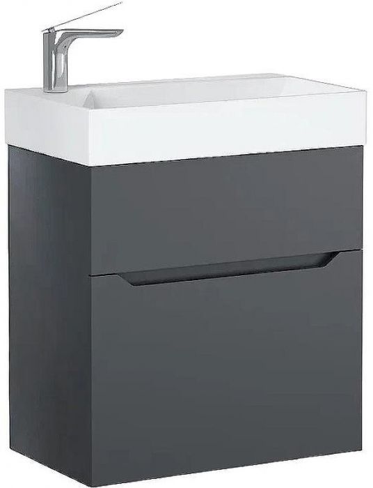 Тумба под раковину Raval Brik 55 Brk.01.55/P/A/RL подвесная Антрацит