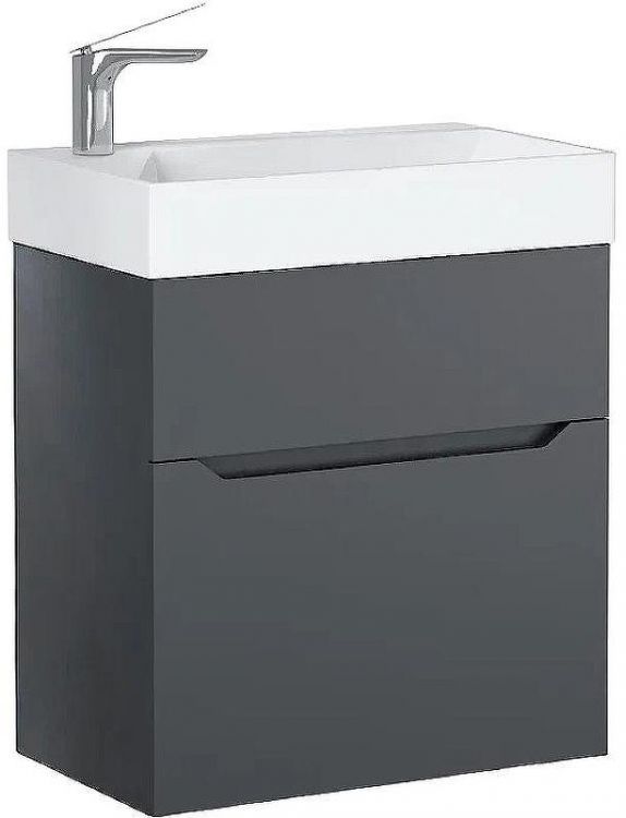 Тумба под раковину Raval Brik 55 Brk.01.55/P/A/RL подвесная Антрацит