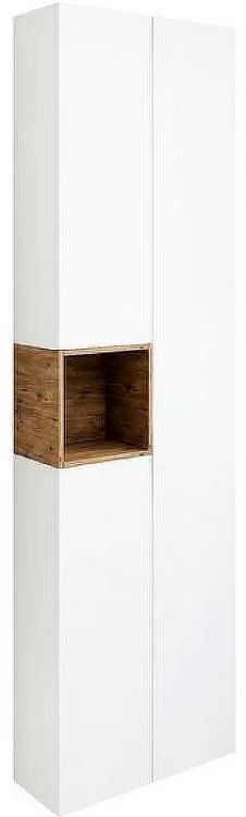 Шкаф пенал Sanflor Даллас 50 R С04837 подвесной Белый матовый Дуб рустикальный
