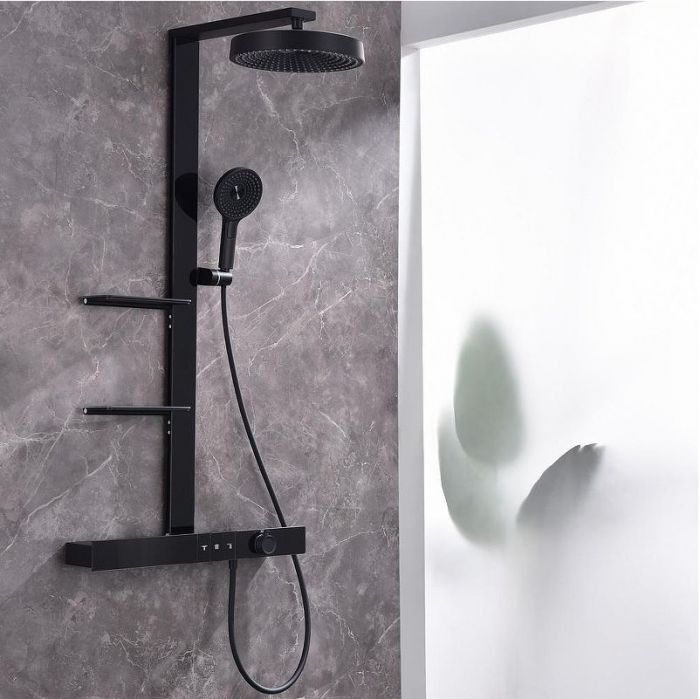 Душевая система Black&White Gravity GH-9005-BM 9005 с термостатом цвет Черный матовый