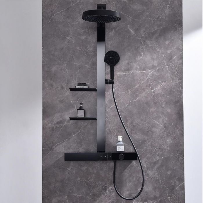 Душевая система Black&White Gravity GH-9005-BM 9005 с термостатом цвет Черный матовый