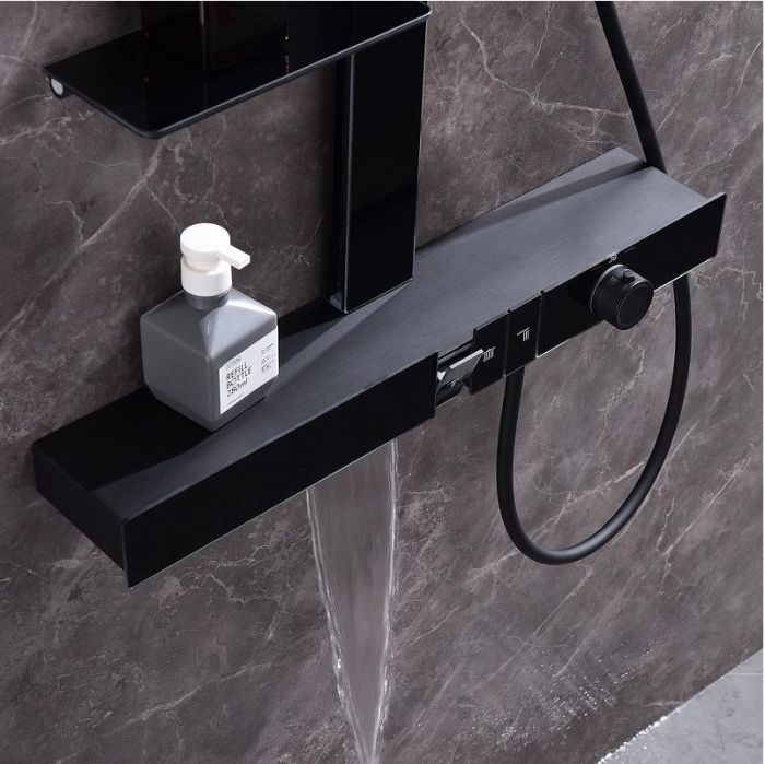 Душевая система Black&White Gravity GH-9005-BM 9005 с термостатом цвет Черный матовый