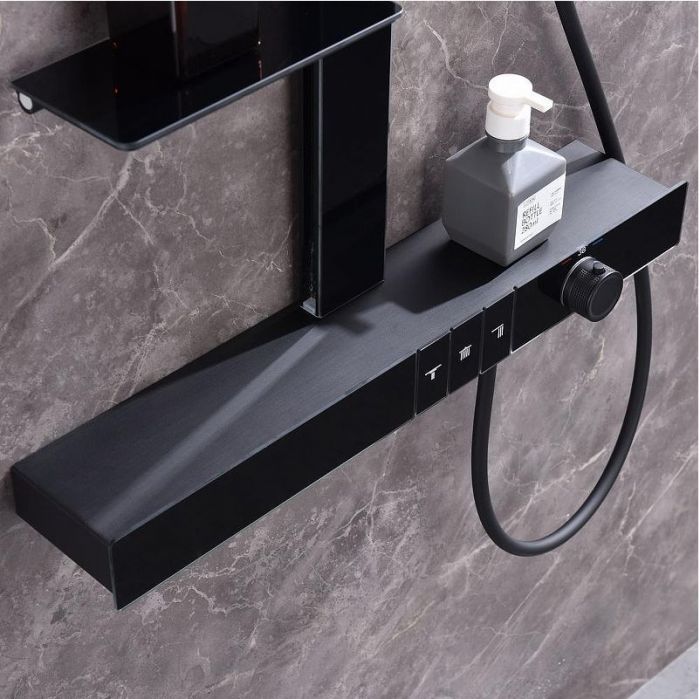 Душевая система Black&White Gravity GH-9005-BM 9005 с термостатом цвет Черный матовый