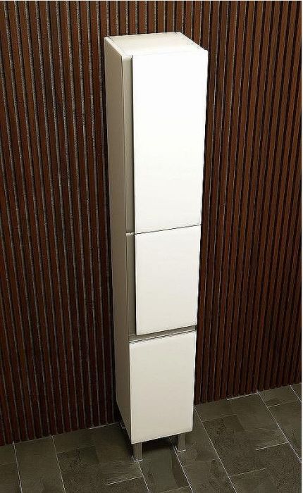 Шкаф пенал SanVit Авеню-3 К 32 pavenu3w с бельевой корзиной Белый глянцевый