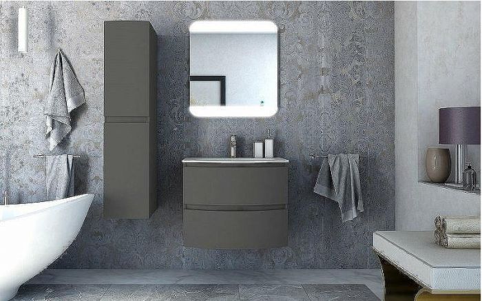 Шкаф пенал Cezares Vague 30 44326 подвесной Grigio talpa opaco
