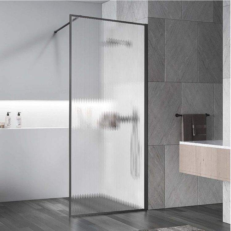 Душевая перегородка Vincea Walk-In 90 VSW-1HP900FLGM профиль Вороненая сталь стекло рифленое