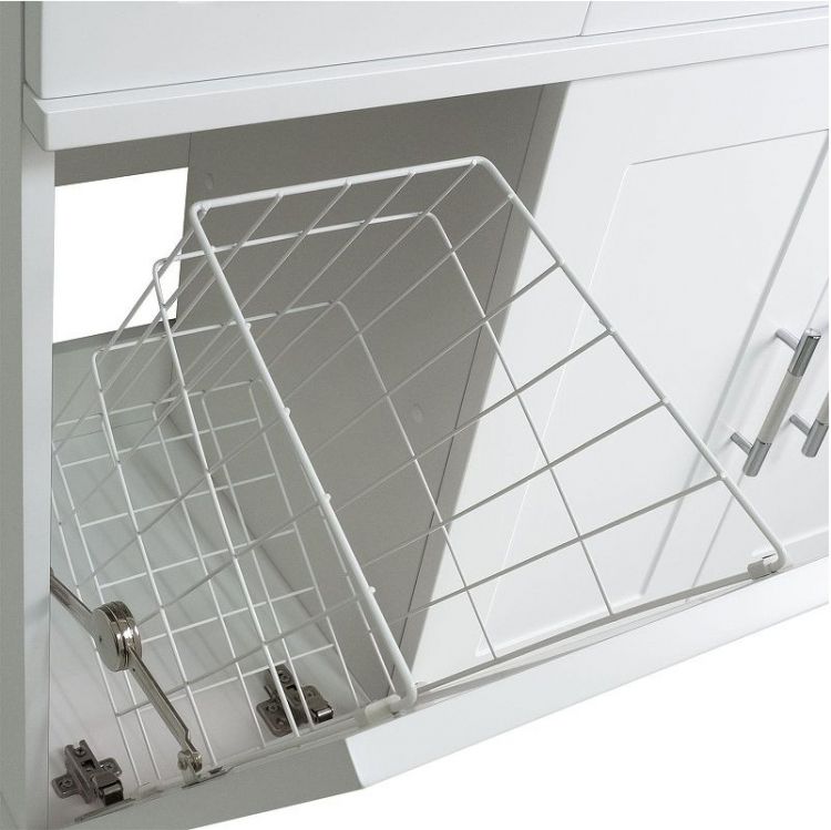 Тумба с раковиной Misty Купер 90 R УТ000011592 с бельевой корзиной Белая