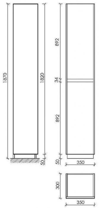 Шкаф пенал Sancos Libra Floor 35 PLB35FECH Дуб чарльстон