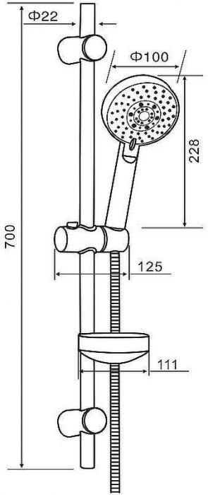 Душевой гарнитур Agger Splash A022 Хром