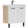 Тумба под раковину Equil Lago 80 tnLAGO80.2D-04 цвет Белый Дуб сонома