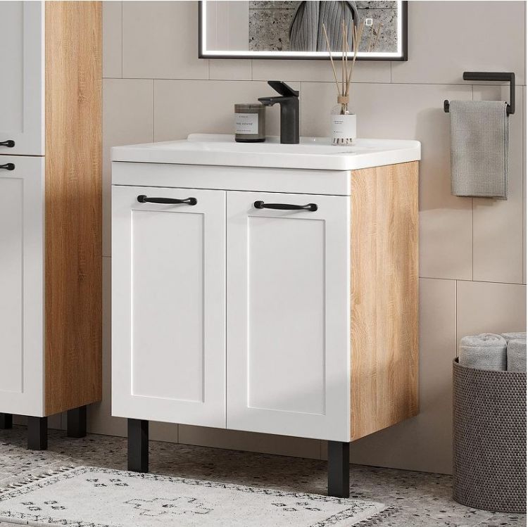 Тумба под раковину Equil Lago 80 tnLAGO80.2D-04 цвет Белый Дуб сонома