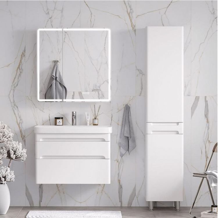 Шкаф пенал Equil Nice 40 pnNICE40.KZ-05 с бельевой корзиной цвет Белый