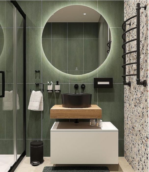 Комплект мебели для ванной STWORKI Ольборг 80 482712 подвесная Белая матовая Дуб французский