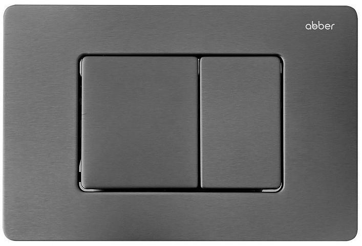 Комплект унитаза Abber Rechteck AC1201-AC0105-AC0120NG с сиденьем Микролифт и клавишей смыва цвет Никель