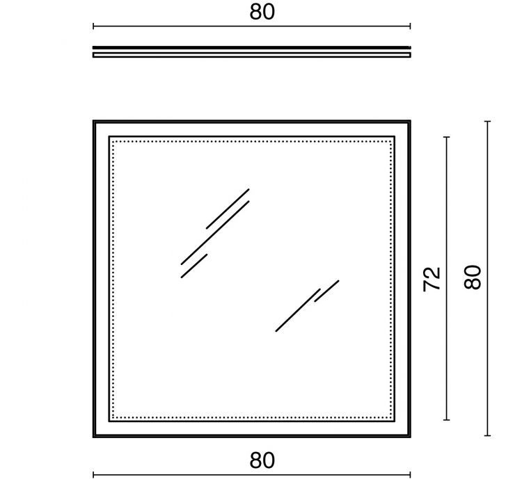 Панель с зеркалом (LED) 80x80см Панель с зеркалом (LED) 80x80см