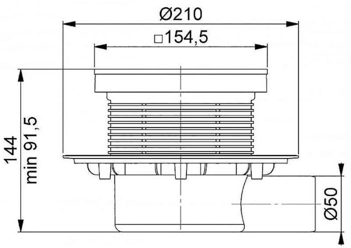 Душевой трап Bettoserb 13000085B с решеткой под плитку