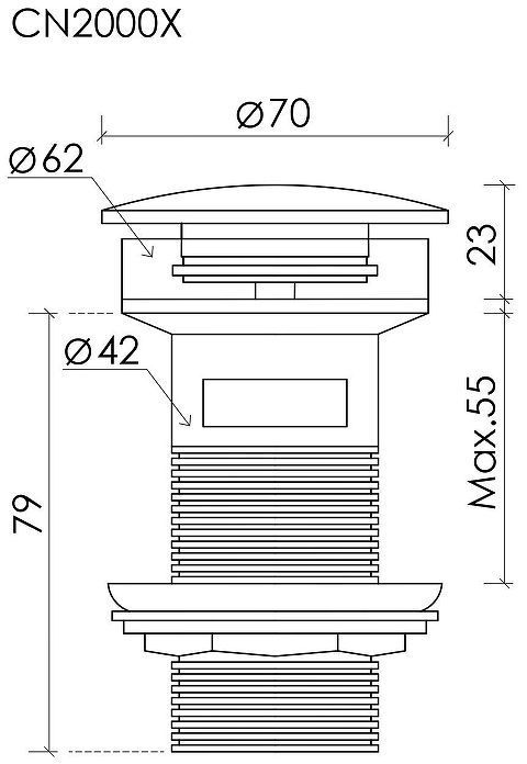 Донный клапан Ceramicanova CN2000MBx click-clack Черный матовый