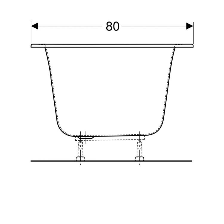 Акриловая ванна Geberit Acanto Duo 180x80, 554.007.01.1 Акриловая ванна Geberit Acanto Duo 180x80, 554.007.01.1