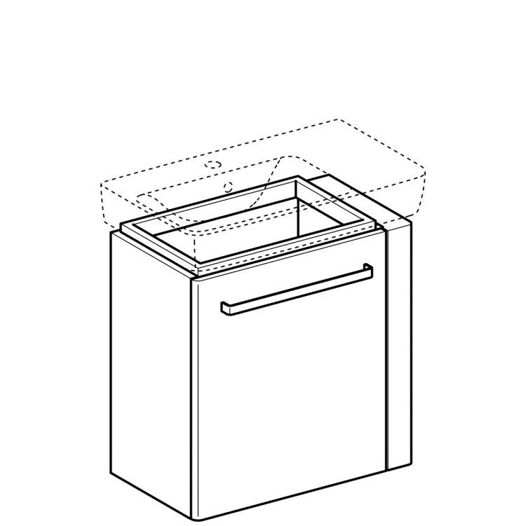 Тумба под раковину Geberit Renova Nr.1 Comprimo, 59x23, светло-серый матовый [862066000]