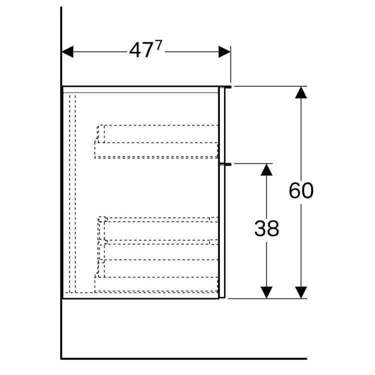 Шкафчик Geberit iCon, 45x48, белый глянец [840045000]