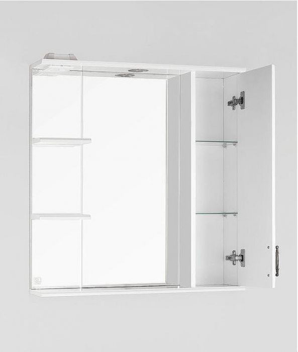 Зеркало со шкафом Style Line Олеандр 2 Люкс 75 ЛС-00000051 с подсветкой Белое