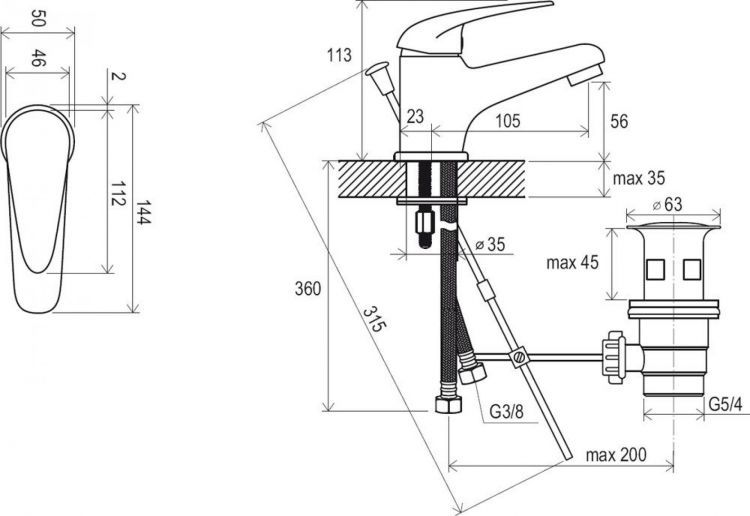 Смеситель для умывальника Ravak Suzan SN 011.00 X070001 Смеситель для умывальника Ravak Suzan SN 011.00 X070001