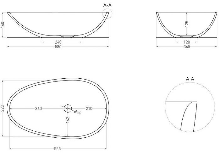 Раковина-чаша Salini Paola 58 1101201SM Белая матовая