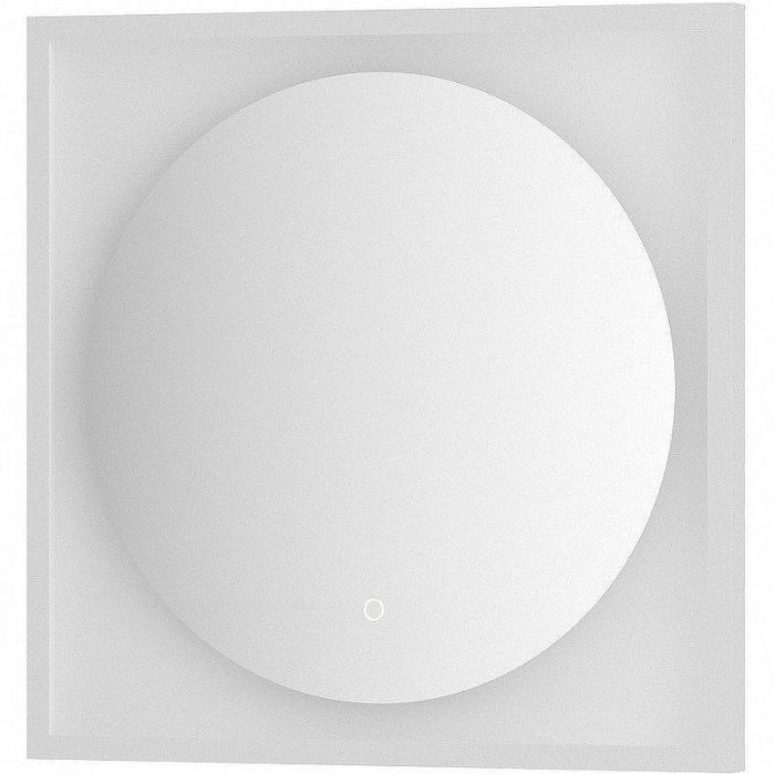 Зеркало Defesto Eclipce 60х60 DF 2236S с подсветкой 12W-3000К/в багетной раме/Сенсорный выключатель/Теплый белый свет/Белая рама