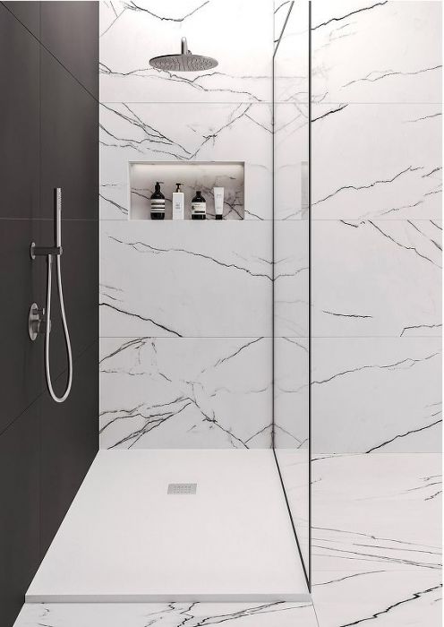 Душевой поддон из искусственного камня Starohome Solid 120х70 1237418 цвет Белый матовый