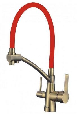 Смеситель для кухни Savol S-L1805C-03 цвет Бронза Красный