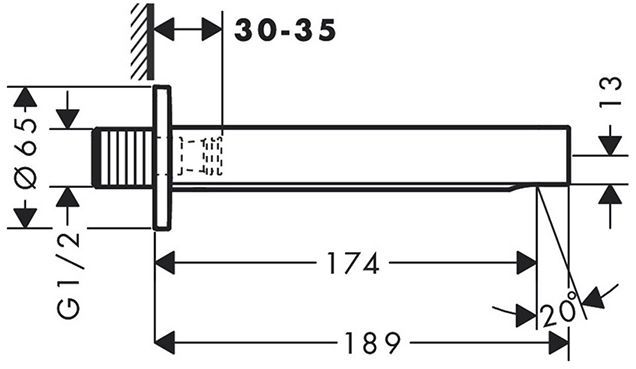 Hansgrohe Finoris Излив для ванны, настенный, цвет: хром