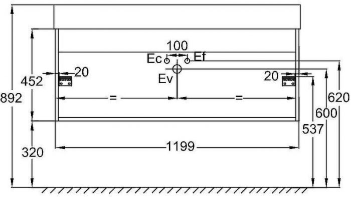 Тумба под раковину Jacob Delafon Vivienne 120 EB1669-E75-J5 подвесная Белая глянцевая Дуб давос натуральный