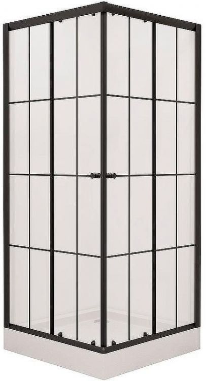 Душевой уголок Niagara Nova 100х100 NG-0100-14 профиль Черный стекло прозрачное