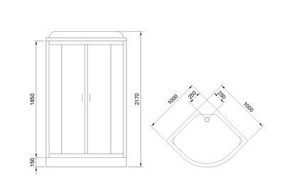 Душевая кабина Royal Bath RB 100HK6-BT-CH (черное/прозрачное)