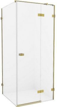 Душевой уголок New Trendy Avexa Gold 80х70 R EXK-1729 профиль Брашированное золото стекло прозрачное