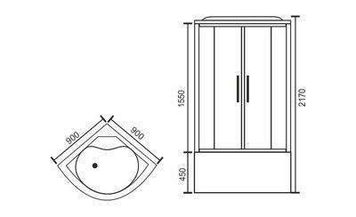 Душевая кабина Royal Bath RB 90BK1-T-CH (прозрачное) Душевая кабина Royal Bath RB 90BK1-T-CH (прозрачное)