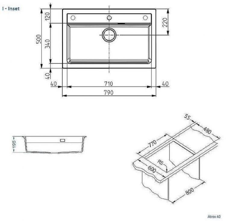 Кухонная мойка Alveus Granital Atrox 40 Terra G22 790x500 1140444 Песчаная Кухонная мойка Alveus Granital Atrox 40 Terra G22 790x500 1140444 Песчаная