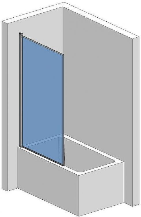 Шторка на ванну AQUAme 80 L AQM2859-L профиль Черный матовый стекло прозрачное