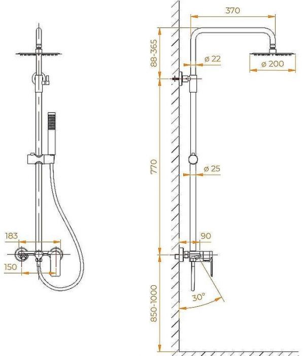 Душевая система RGW Shower Panels SP-27Gr 59140127-11 Серая