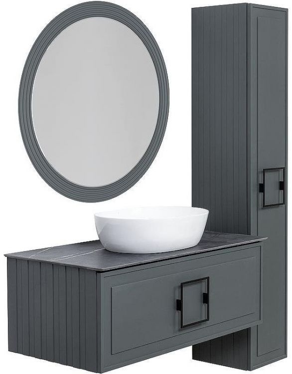 Зеркало La Fenice Terra 80 FNC-02-TER-G-80 с подсветкой Серое матовое