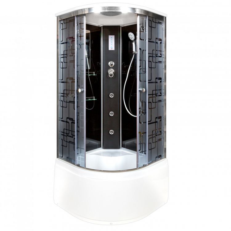 Душевая кабина Deto BМ4510 с гм. и эл. BLACK 100x100x220