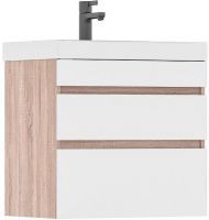 Тумба под раковину Volna Conty 60.2Y tpCNT60.2Y-01 подвесная Белая Дуб снома