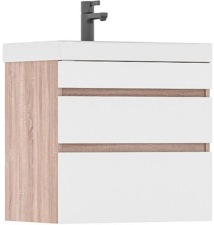 Тумба под раковину Volna Conty 60.2Y tpCNT60.2Y-01 подвесная Белая Дуб снома