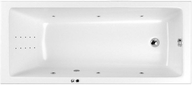 Акриловая ванна Whitecross Wave 160x70 0101.160070.100.LINENANO.CR с гидромассажем