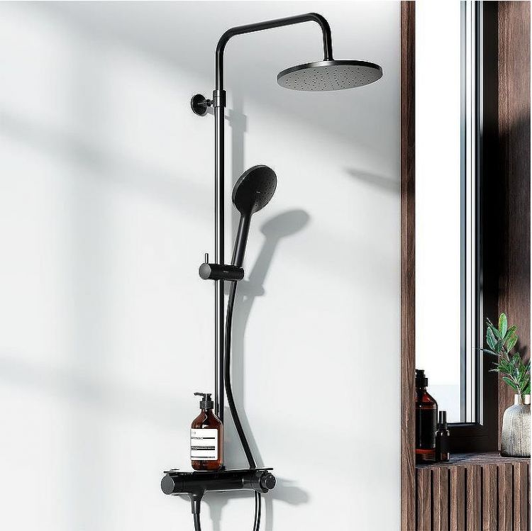 Душевая система Damixa Jupiter 977750300 с термостатом Черная матовая Душевая система Damixa Jupiter 977750300 с термостатом Черная матовая