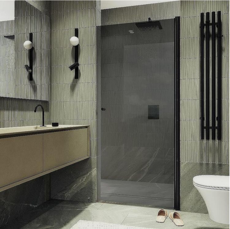 Душевая дверь Maybah Glass MGD-806-6 800x1980 на монопетле Черный стекло графитовое Душевая дверь Maybah Glass MGD-806-6 800x1980 на монопетле Черный стекло графитовое