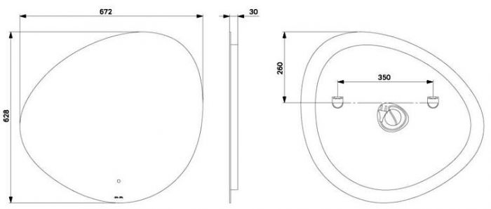 Зеркало AM.PM X-Joy 70 M85MOX50701WG с подсветкой с ИК-сенсорным выключателем